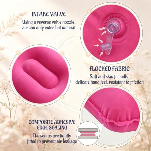 5 Pack Inflatable Sunbed Pillow for Sun Loungers, 34x22CM, Soft Surface — view 3