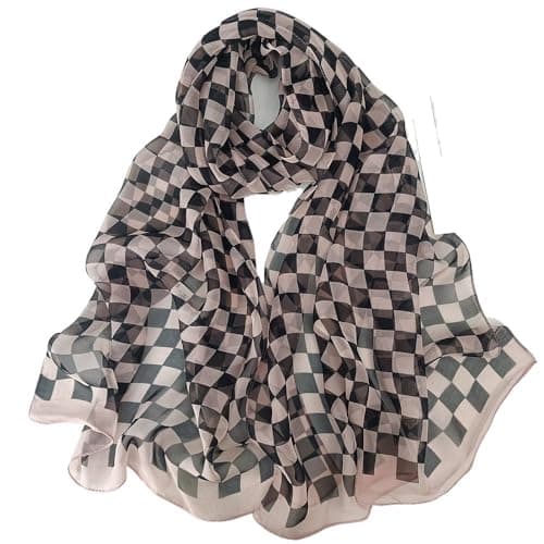 1pcs Checkered Women's summer beach travel sunscreen thin headscarf