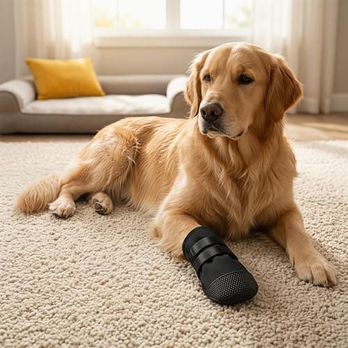 Dog Boots for Injured Paws Waterproof, Adjustable Dog Paw Protectors with Non-Slip Sole, Breathable Recovery Boots for Wound Care and Healing, Dog Shoes for Outdoor Walking(XL))