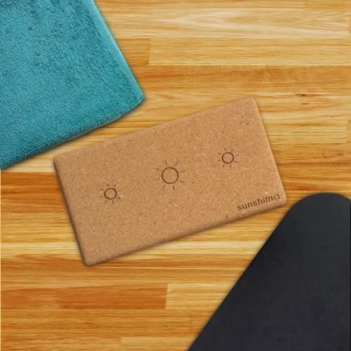 Sunshima Cork Yoga Block Set (2 Pack) – Premium 100% Natural Cork Blocks with Skin-friendly Non-Slip Grip for Beginners and Advanced Yoga and Pilates Classes, Home Fitness Accessories — view 6