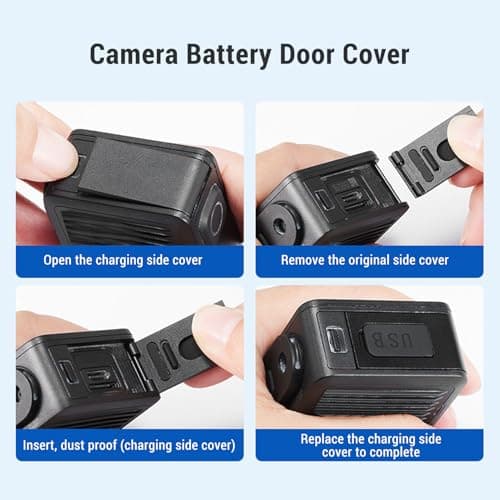 Cocoarm Silicone Protective Case for 4K Action Camera, Scratch and Impact Resistant Action Camera Cover with Battery Side Cover Lens and Lanyard for Travel Cycling Recording — view 5