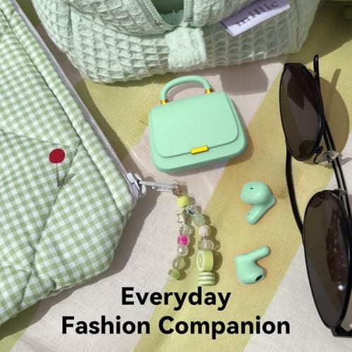 ANCwear Wireless Earbuds with Mini Handbag Case, 22H Playtime, Sage Green — view 6