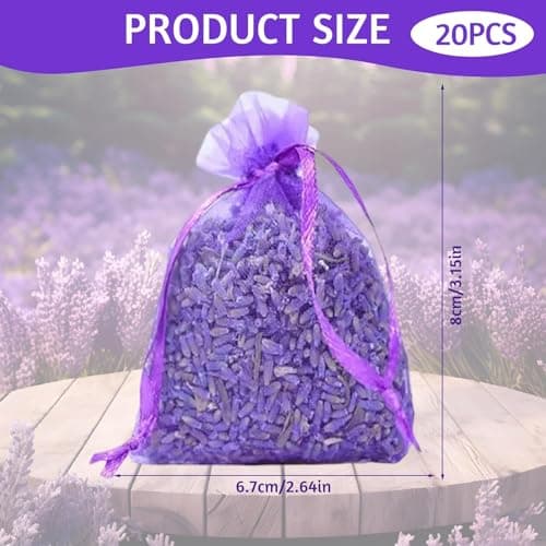 20X Lavender filled bags drawers,(7x9cm) wardrobe fresheners，lavender moth repellent for wardrobes, suitable for pillows, cars, shoe cabinets, cupboards — view 2