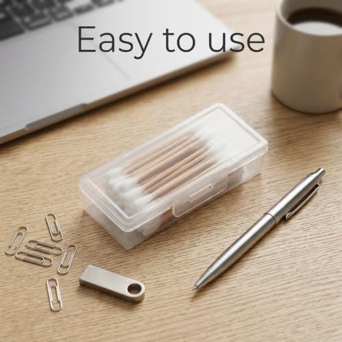 4 Pcs Travel Cotton Bud Holder, Clear Plastic Cotton Pad Storage Container — view 5