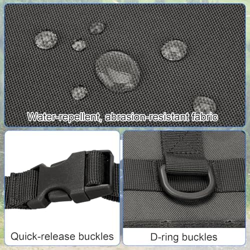 Wi8parts Tactical Car Seat Organiser 46 x 59 cm Tactical Seat Back Organiser with 6 Pockets and Molle System for Camping, Car Organiser Back Seat Waterproof (7 Pockets - Black) — view 3