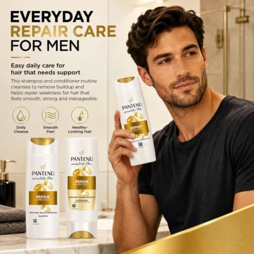 Pantene Pro-V Repair & Protect Shampoo and Conditioner Travel Set, 2 x 90ml Mini Hair Care Duo for Weak and Damaged Hair, Holiday and Travel Toiletries — view 3