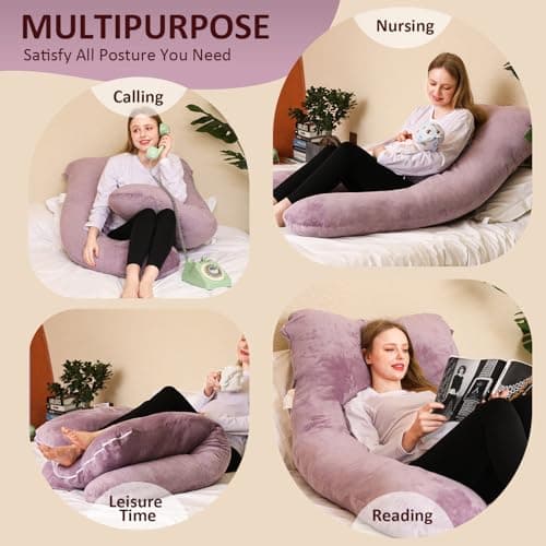 Chilling Home Pregnancy Pillow, U Shaped Maternity Full Body Pillow, Velvet — view 3