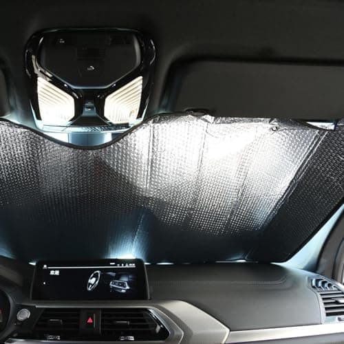 Vehicle Sun Shield 220x80cm Truck Windshield Sun Shade Aluminum Foil Anti-Tear Heat Insulation Heavy Duty SunBlocker For Lorries SUVs Cars Long Trip Road Travel Parking Outdoor UV Protection — view 6