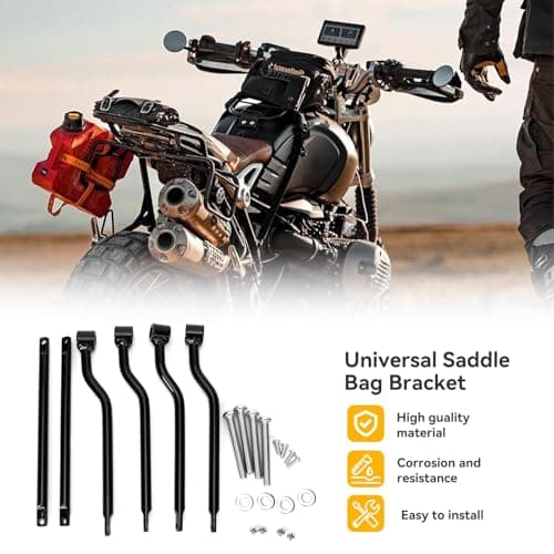 1 Set Saddle Bag Bracket, 12mm/0.5in Motorcycle Saddlebag Side Support Bars — view 3