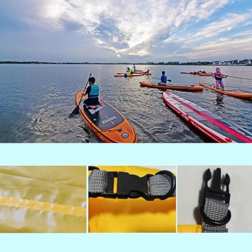 CMC-PROGEAR Waterproof Dry Bag Set with Roll-Top Closure,2L/5L/10L Drybag & Pouch Set for Backpacking Essentials - Lightweight, Durable,Perfect for Boating, Camping,Water Sports (Orange, 2L+5L+10L) — view 6
