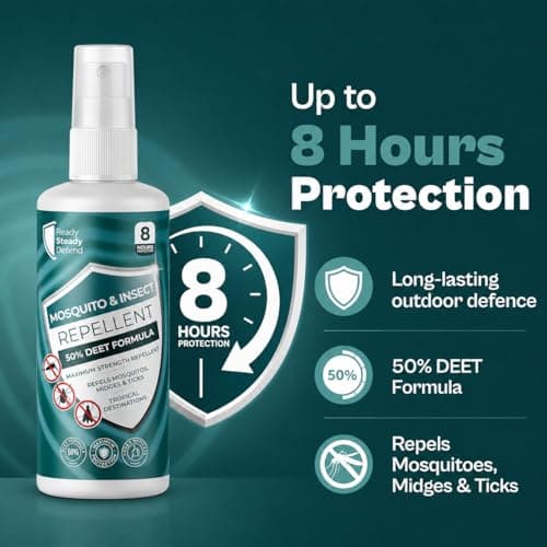 50% DEET Insect Repellent Spray - Maximum Strength, 8-Hour Protection, Repels Mosquitoes, Midges, Ticks, Ideal for Tropical Destinations, with Added Phrethrins — view 6