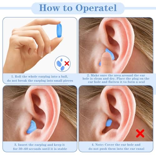 8 Pairs Premium Silicone Ear Plugs, Reusable Waterproof for Sleep — view 4