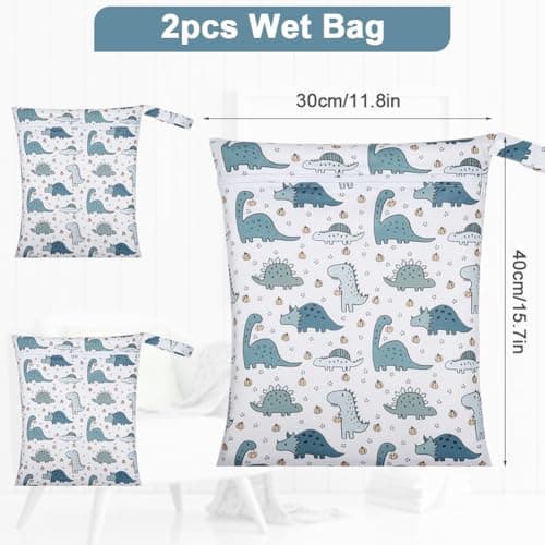 AOOSA 2PCS Wet Bags, Reusable Swimsuit Bags with Handle and Zipper — view 2