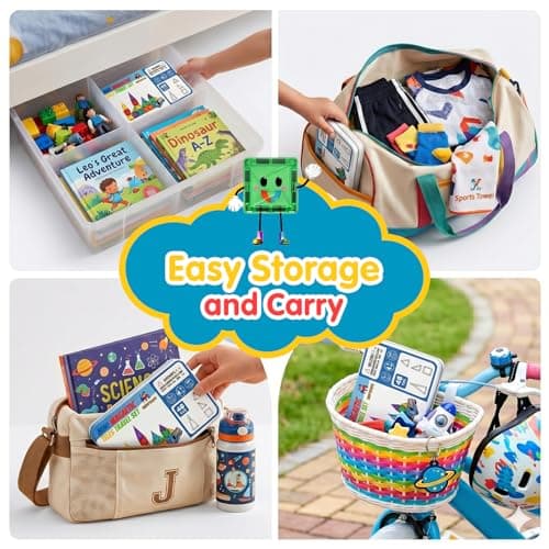 Zippytoys Travel Magnetic Tiles – 48PCS 3D Mini Magnetic Tiles Building Blocks with Mini Car for Kids– Strong Magnets Portable STEM Montessori Educational Toy with Metal Storage Tin for Boys Girls 3+ — view 6
