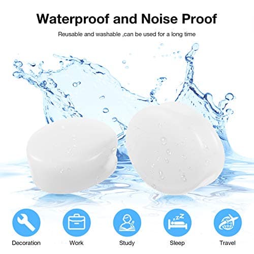 Frienda 21 Pairs Silicone Ear Plugs for Sleeping, White, Blue, Rose Red — view 3