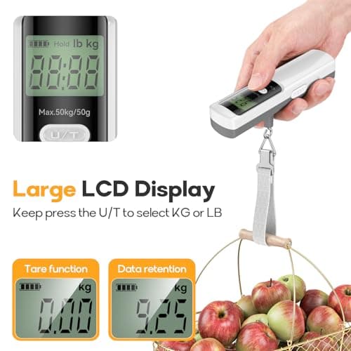 MYCARBON Battery-Free Luggage Scale, Eco-Friendly Travel Scale Portable Handheld Luggage Weigher with Accurate Weight Measurement Suitcase Weigher for Travel, 110lb/50kg with Tare Function — view 5