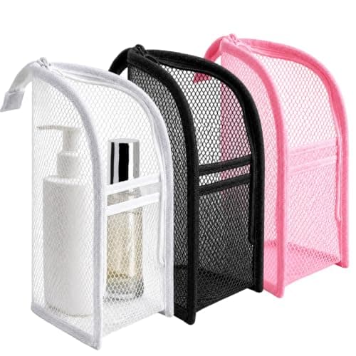 Standing Toiletry Bag, Cosmetic Travel Bag, 3 Pcs Portable Lightweight Travel Toiletry Bag for Business Trips and Weekend Getaways, Ideal for Frequent Travelers (Pink+Black+White)