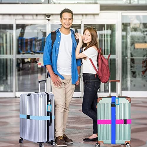 Inorbit 4 Pack Luggage Straps for Suitcase Straps,Personalised Luggage Straps for Suitcases,Adjustable Travel Packing Secure Belt Accessory Set for Travel Bag — view 6
