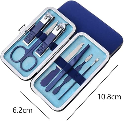 1 Set of Nail Clippers Kit Nail Grooming Kit Manicure Set for Men and Boys, As a Gift for Nail Care(7 PCS, Blue) — view 2