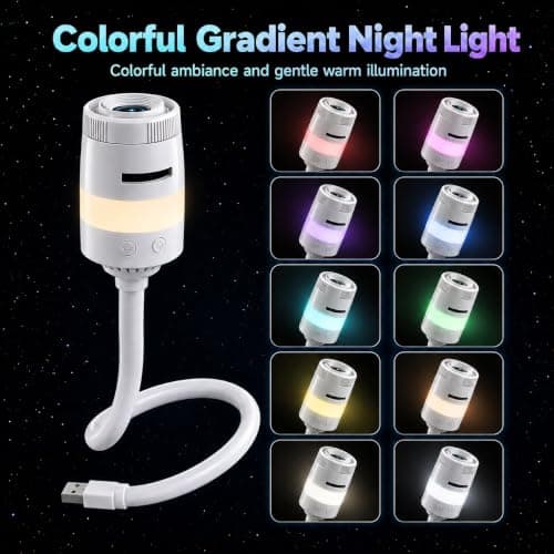 2-in-1 Starry Sky Projector, Galaxy Night Light USB 360° with 13 HD Films — view 2