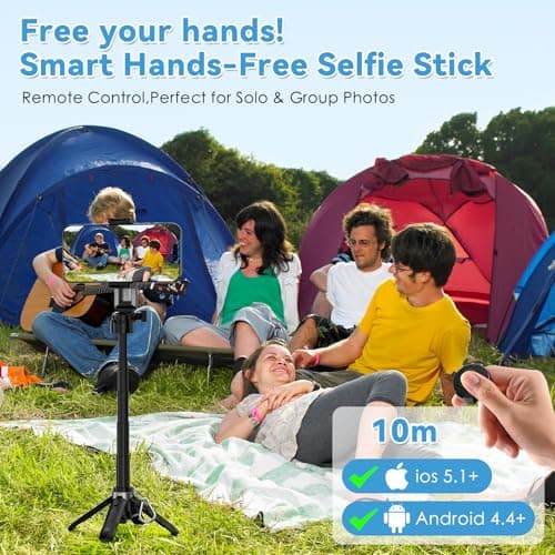 CloudValley PocketFlex Mini Tripod with Zoom Control, 3-in-1 Pocket Size Phone Holder Selfie Stick, Clamp Mount, Bluetooth Remote for iPhone/Android Vlog & Photo — view 4