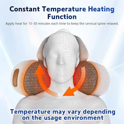 3 in 1 Neck Massager, 2026 New Heated Massage Neck Pillow, Cervical Traction Bed Back Pillow Sleeping, Deep Massage and Relaxation, Ergonomic Design — view 3
