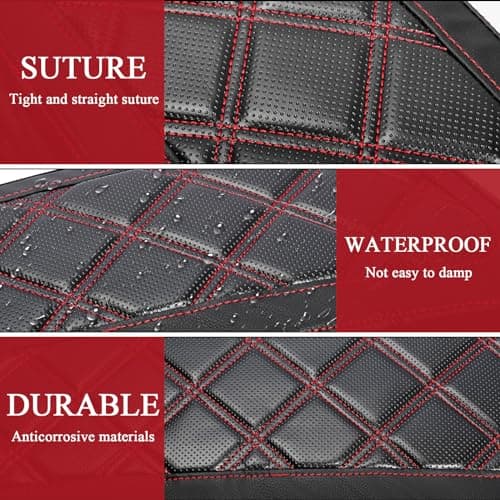 ONETK WOWTK Hard Saddlebag Lid Bra/Covers for Harley Davidson 2014-2023 Touring Road Glide FLTRX Electra Glide FLHT Road King FLHR Street Glide FLHX and Tri Glide Models,w/Red Stitching — view 2
