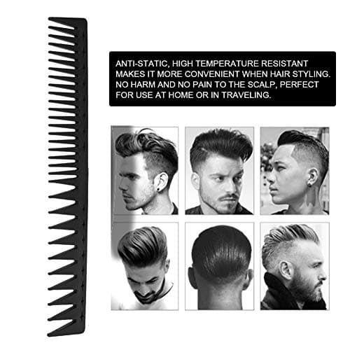 YYALYYON for Hair Styling, Carbon Fiber Material, Anti-Static, High Temperature Resistant, Wide and Dense Tooth Design, for All Hair Types — view 6