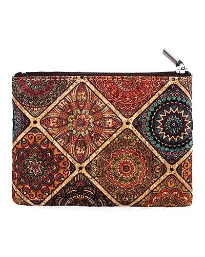 Boshiho Cork Coin Purse: Eco-Friendly Vegan Change Wallet Holder with Keyring Mini Zipper Pouch for Women (style #B) — view 2