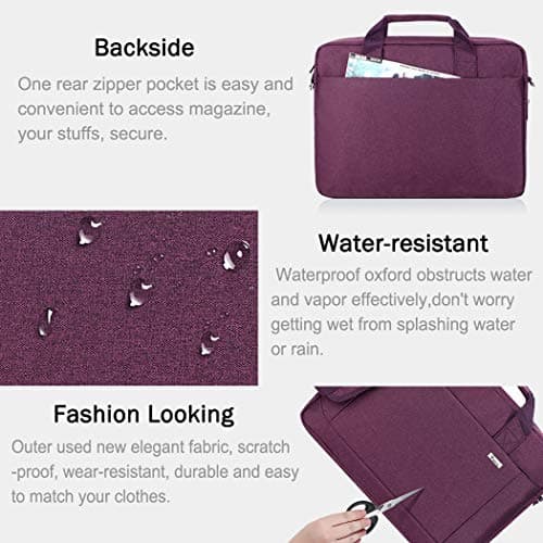 Voova Laptop Bag Case 14 15.6 Inch Computer Sleeve Messenger Bag, Purple — view 6