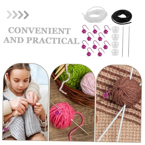 DIYEAH Knitting Tool Crochet Needles Tapestry Stitch Double Stitch Locks Point Protectors Yarn Stoppers Craft Accessories Safety Cords Guards Row Counters Travel Kit — view 3
