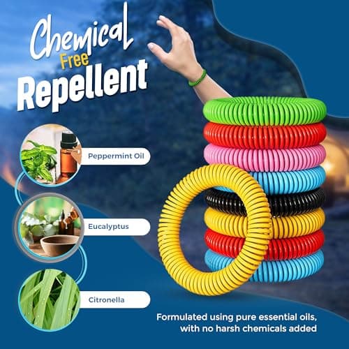 Mosquito Repellent Bracelet - 12 Bands, Triple Strength, Multi Coil, DEET-Free with 250 Hours Natural Anti Bug Wristbands for Adults & Kids - Insect Repellent Bracelet Bands — view 3