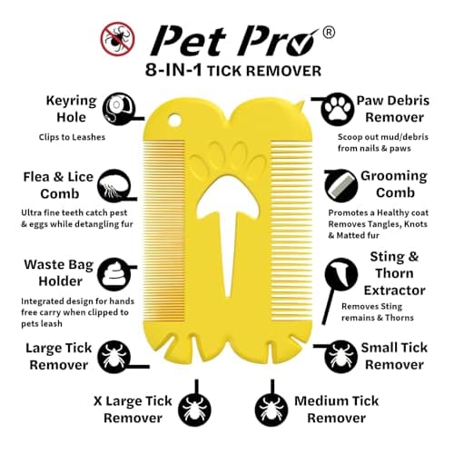 Pet Pro Grooming Comb for Dogs & Cats | Coat Care & Detangling Tool — view 3