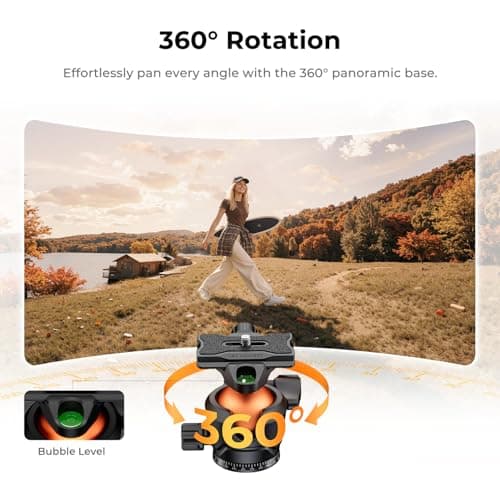 K&F CONCEPT 63"/162cm Travel Compact Tripod for Camera — view 5