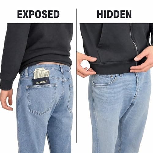 Brionly Hidden 3-in-1 Travel Pocket Document Holder Organiser Bag (Black) — view 4