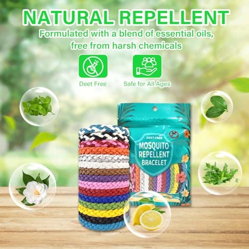 Audasi Mosquito Repellent Bracelet 15 Pack, Adjustable Leather Mosquito Bands Natural Insect Repellent Wristbands for Adults and Kids 300 Hour Insects Protection Wristbands Tools — view 2