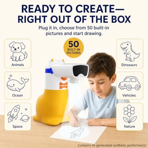 Yoturetoys AI Drawing Projector for Kids, Birthday Gift Toy, Ages 5-12 — view 4