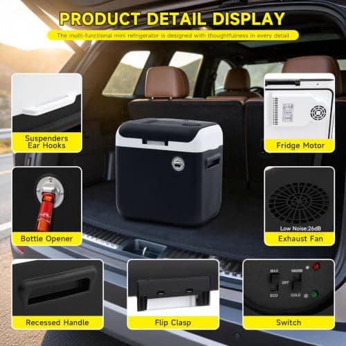 LIKEEM 25L Car Fridge, Portable Compressor Cooler, Cooling & Warming, 12V/220V Dual Power, Wheels & Pull Handle, ECO/MAX Modes, Ideal for Camping, Travel, Caravan & Boat — view 6