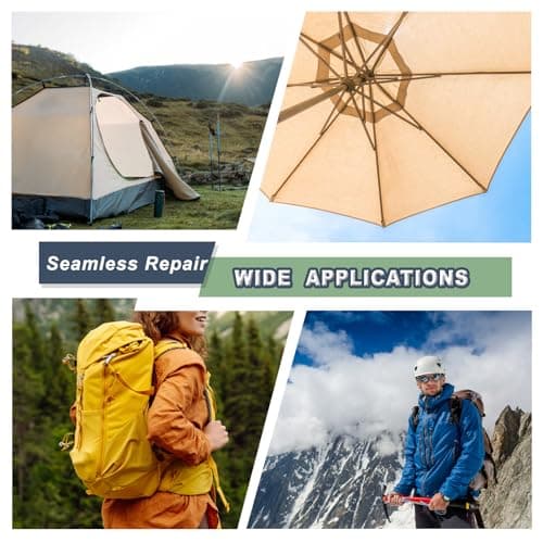 Nylon Repair Patches 20x10 cm 12 pcs Nylon Repair Tape Nylon Fabric Patch Self Adhesive Outdoor Camping Gear Nylon Repair Kit for Tent, Umbrella, Down Jackets, Sleeping Bag, Knapsack （Dark Gray） — view 6