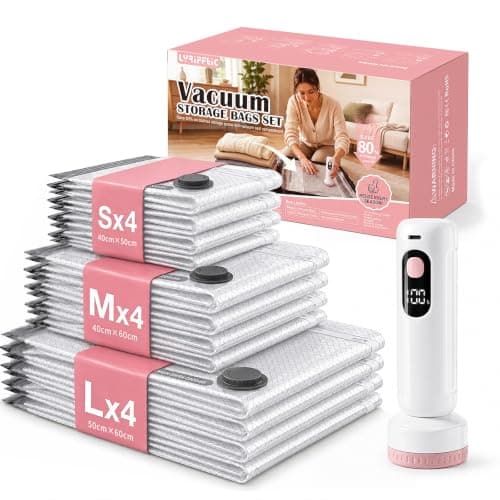 LYRIFFTIC Vacuum Storage Bags for Clothing Travel with Electric Pump