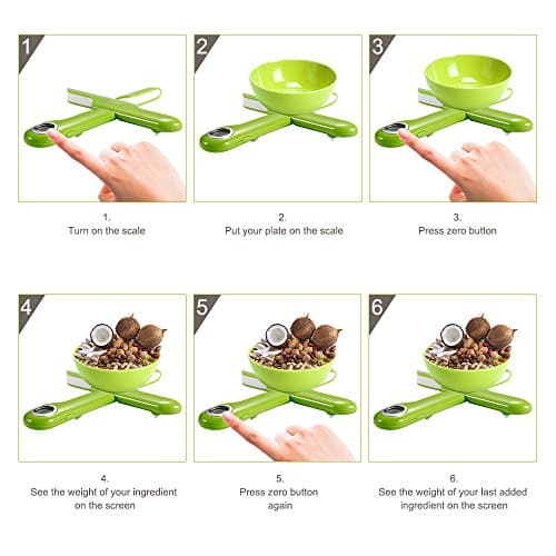 CAMRY Foldable Digital Kitchen Scale, Green — view 4