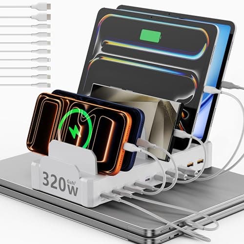 Zobirez 320W USB-C Charging Station for Multiple Devices, 10-Port GaN5 PD