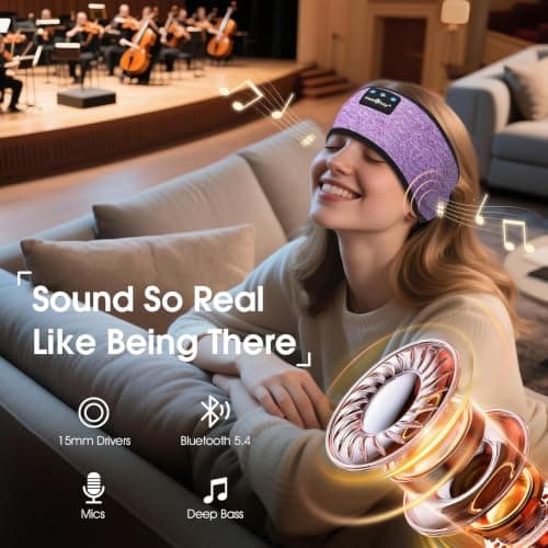 MUSICOZY Sleep Headphones Headband for Side Sleepers Bluetooth 5.4 — view 5