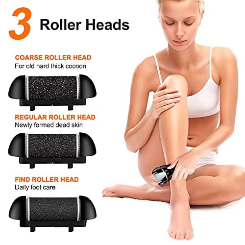 Electric Foot File, Ratukall Hard Skin Remover, Rechargeable Waterproof Callus Remover Pad Feet Care Kit, Professional Pedicure Tools Set with Storage Bag for Dry Dead Skin Cracked Heels Calluses — view 2