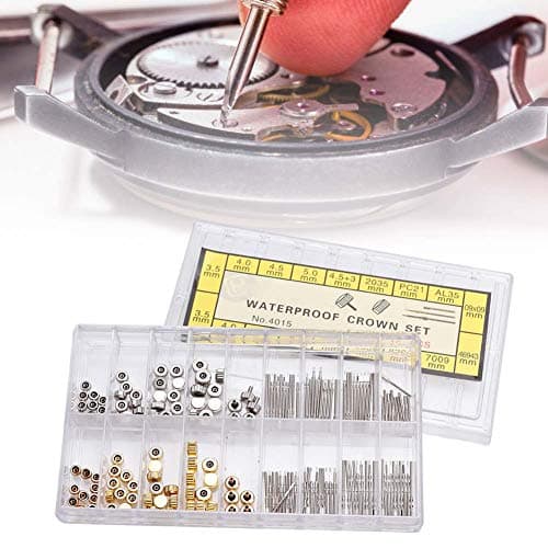 Watch Stem and Crown Set, Stainless Steel Repair Tool with Storage Box — view 6
