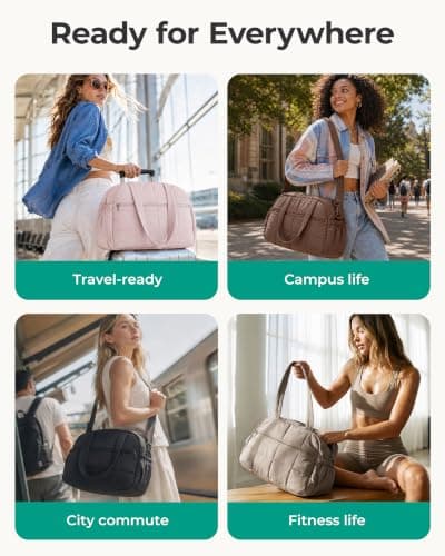 BAGSMART Women's 20L Travel Bag Weekend Overnight Gym Duffle Set — view 6