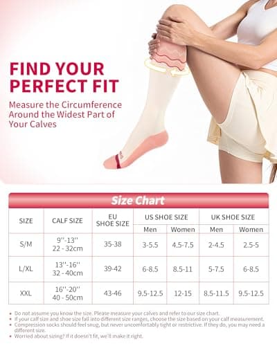 CAMBIVO Compression Socks for Women and Men, 15-20 mmHg Flight Socks — view 4