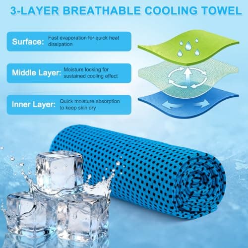 Huglux 3 Pack Cooling Towels,30 x 90 cm Cool Gym Towel for Neck & Face — view 3