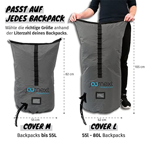 Journext 2 in 1 Backpack Case & Rain Cover Protective Bag for Backpack, Airplane, Railway & Bus Flight Bag (stonegrey, L) — view 3