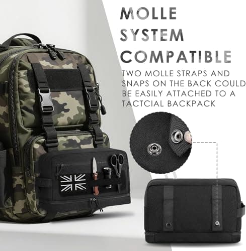 ETRONIK Tactical Toiletry Bag Men, Travel Wash Bag with Double Compartment — view 5